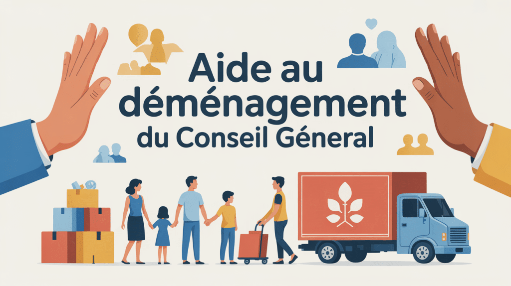 Illustration aide au déménagement conseil général famille services sociaux
