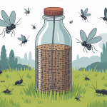 alexandre reant piege a moustique dans un jardin estival