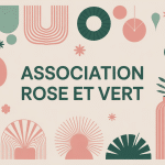 Illustration élégante association rose et vert pastel
