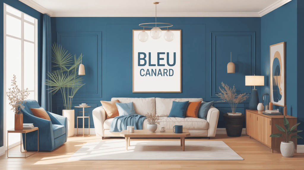 Bleu canard avec quelle couleur dans salon lumineux et raffiné