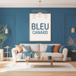 Bleu canard avec quelle couleur dans salon lumineux et raffiné