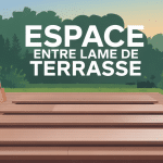 illustration espace entre lame de terrasse moderne avec outils