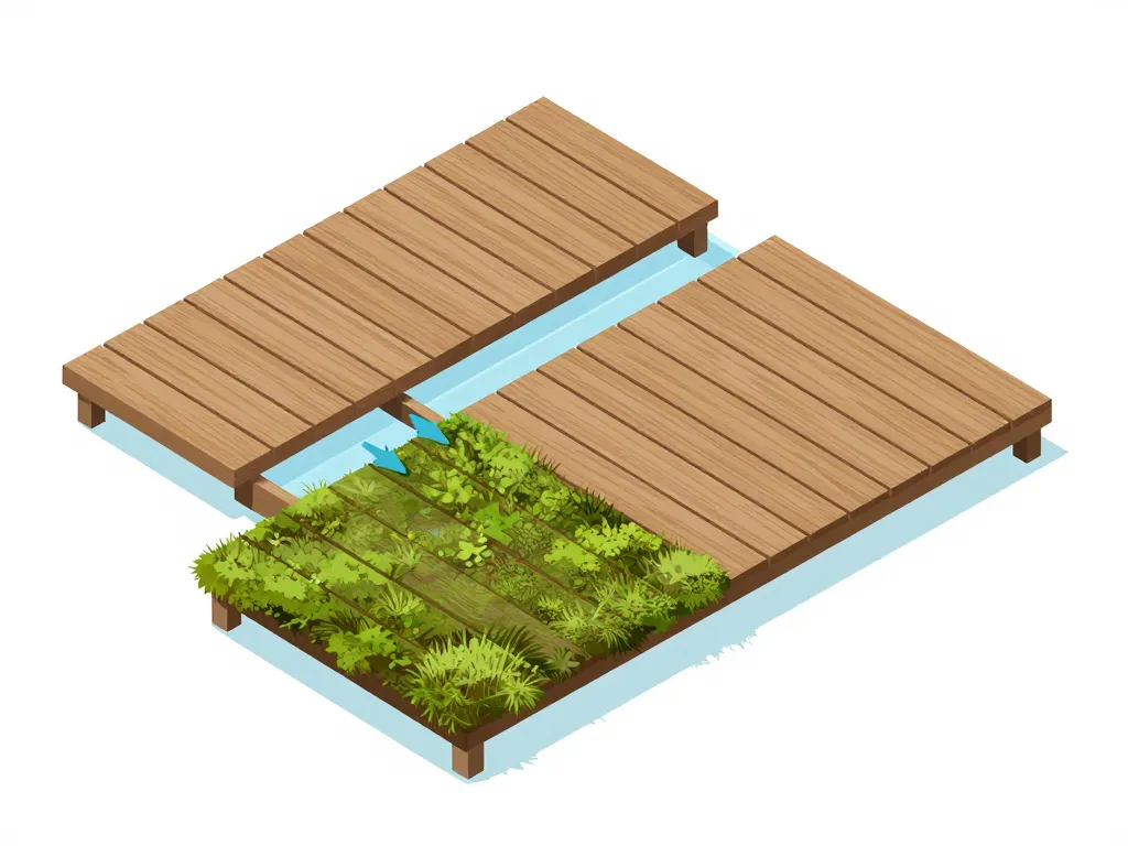 schéma espace entre lame de terrasse ventilation drainage