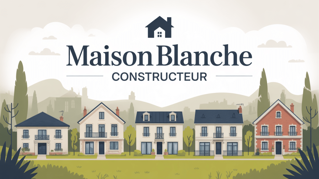 Illustration maisons individuelles maison blanche constructeur