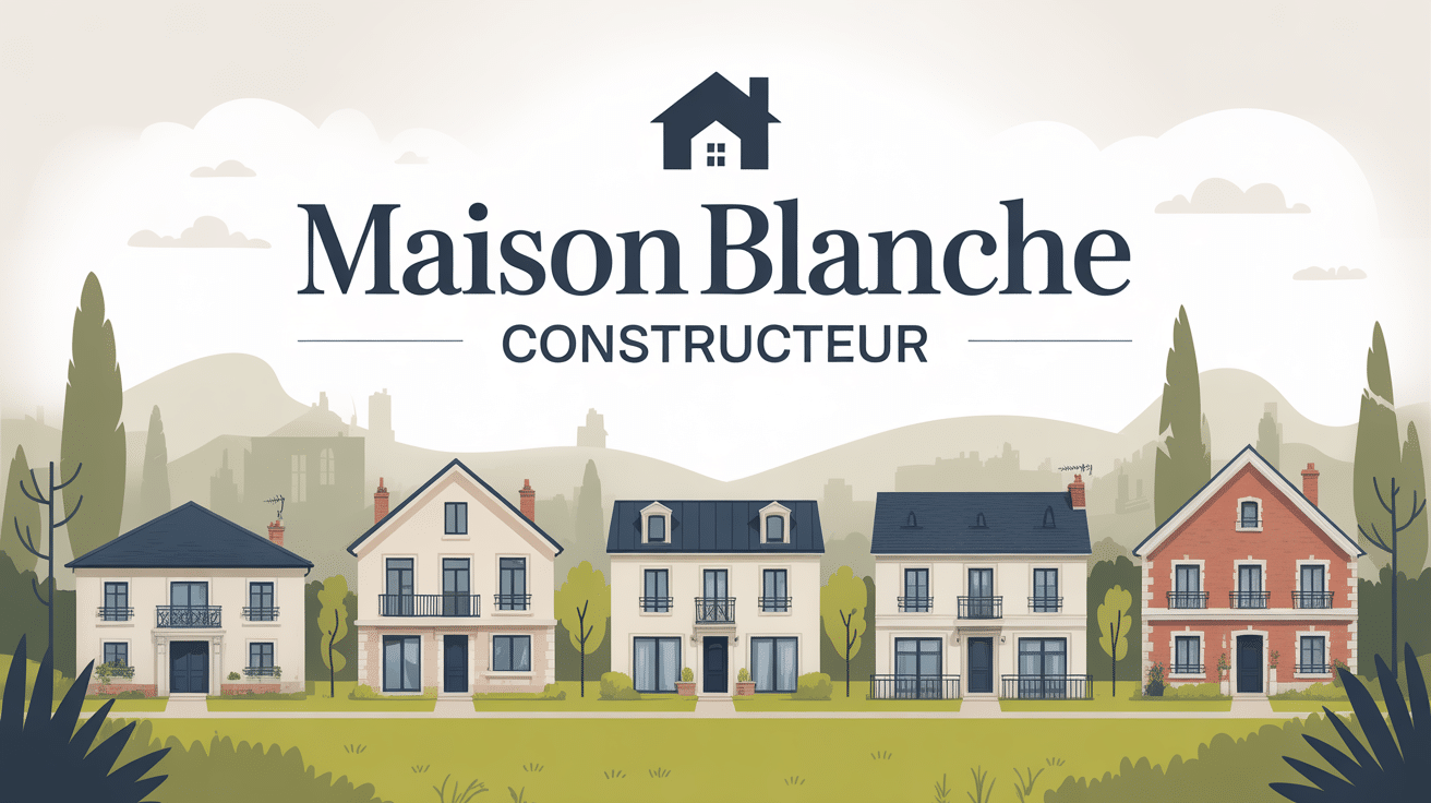Illustration maisons individuelles maison blanche constructeur
