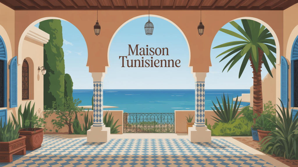 vue panoramique maison tunisienne patios voûtes toits-terrasses