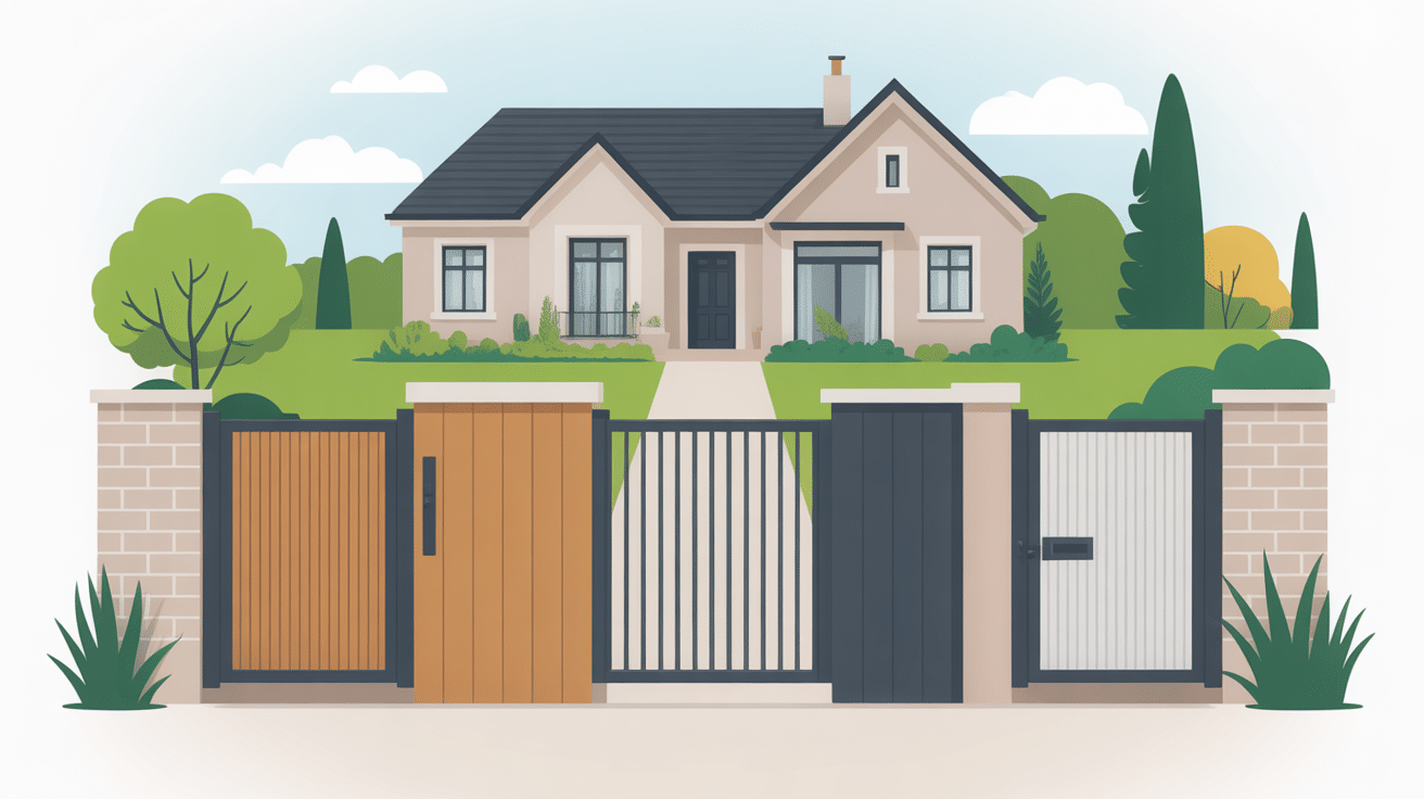 illustration neuf portail devant maison