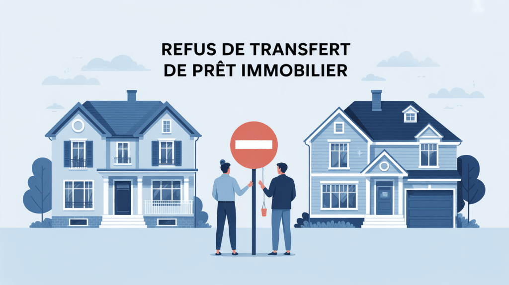 refus transfert de prêt immobilier illustration panneau stop
