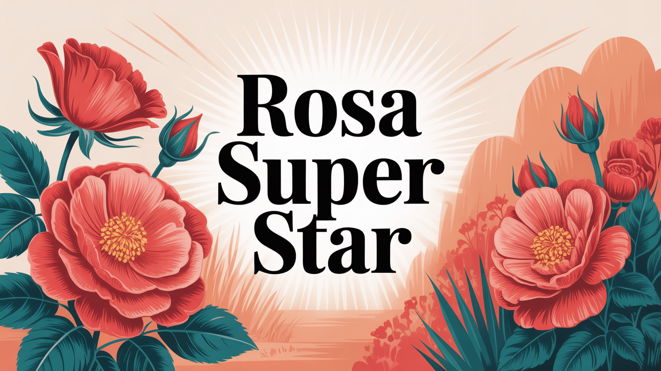 Rosa Super Star rosier au jardin grandes fleurs orange
