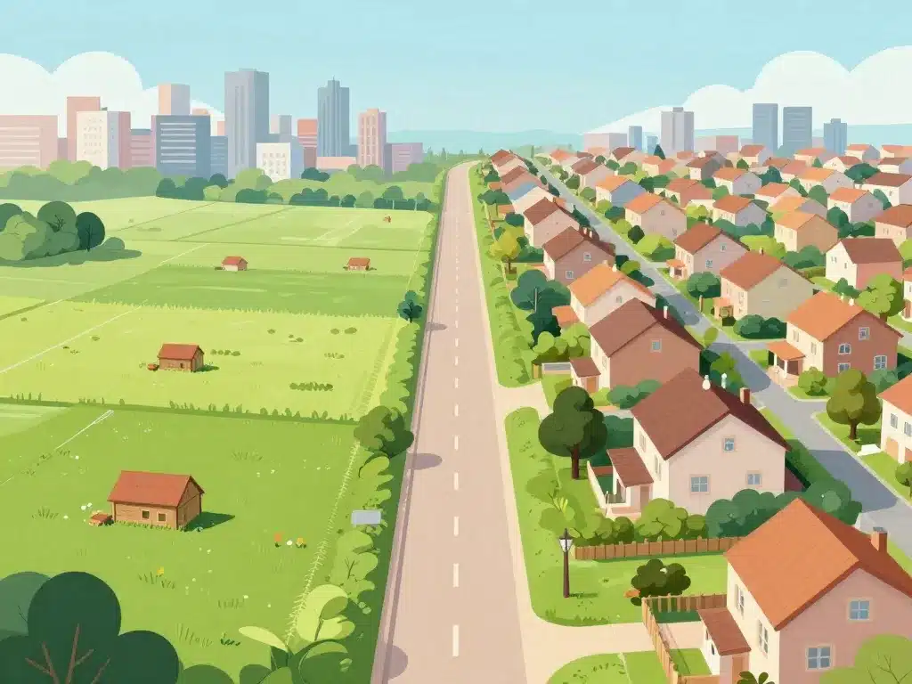 Transition Rue des prés des prés vers quartier urbain