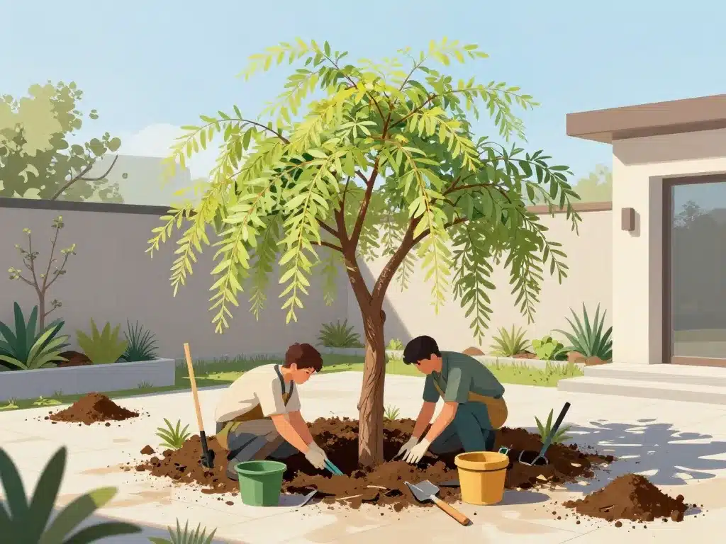 sophora pleureur plantation jardin moderne soleil