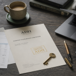 adh assurance habitation contrat et clé sur bureau étudiant