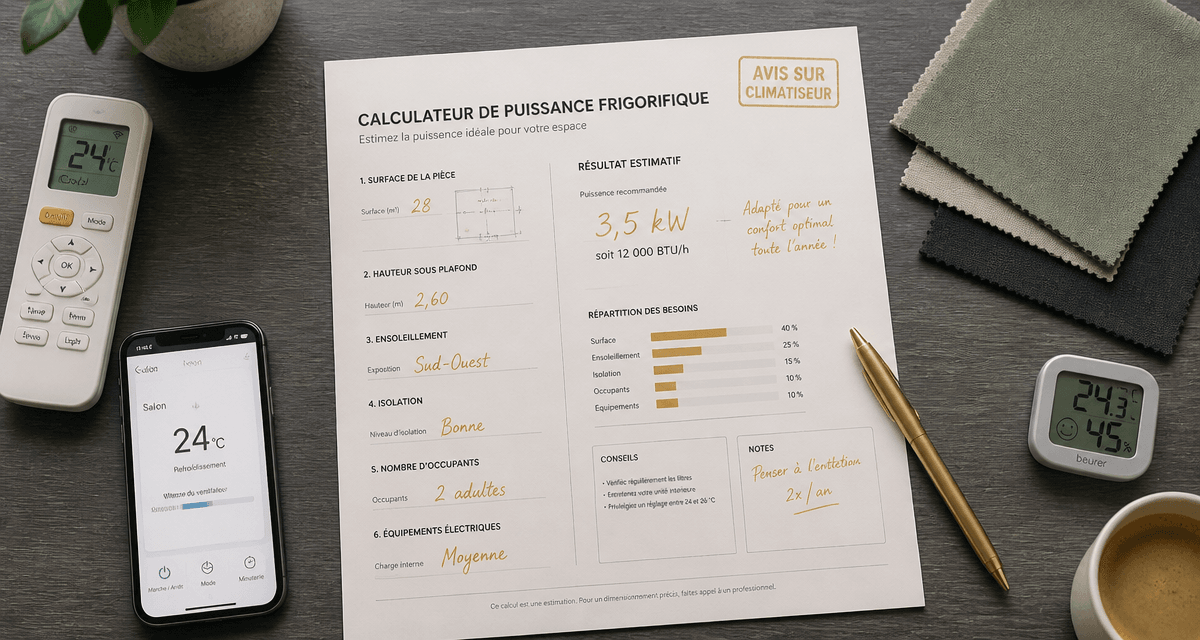avis sur climatiseur flat-lay accessoires bureau