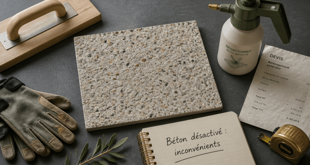 béton désactivé inconvénients échantillon et outils