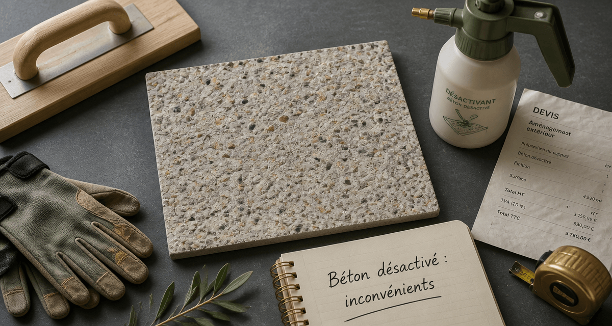 béton désactivé inconvénients échantillon et outils