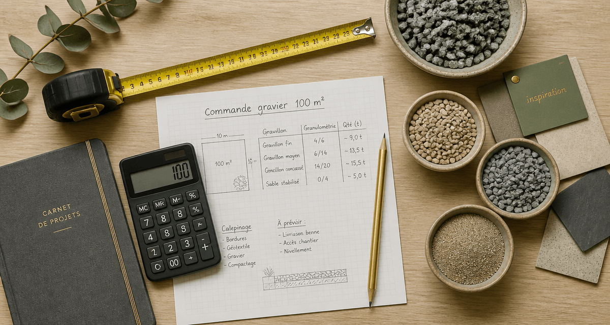 combien de m3 de gravier pour 100m2 calcul et échantillons