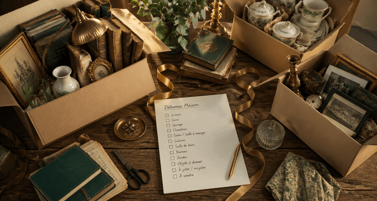 debarras maison cartons objets checklist
