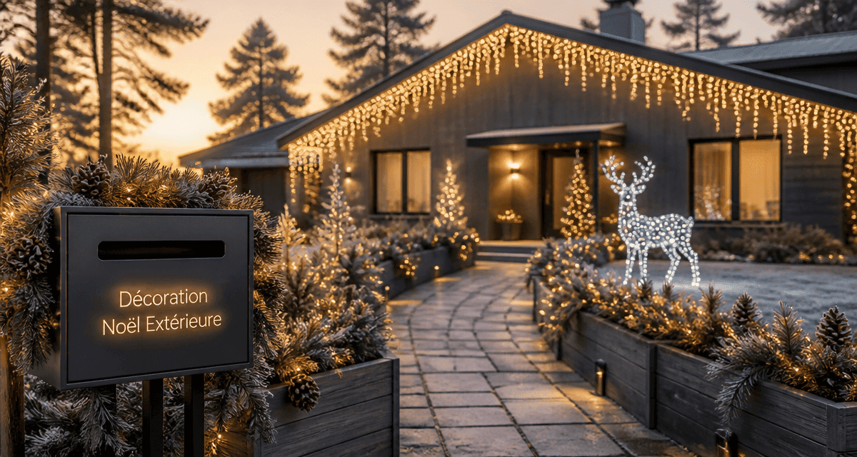 decoration noel exterieur jardin givre led