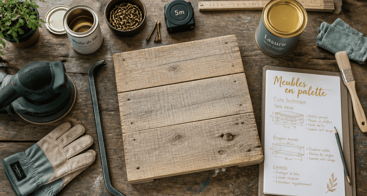 fabriquer meuble palette atelier ponçage outils
