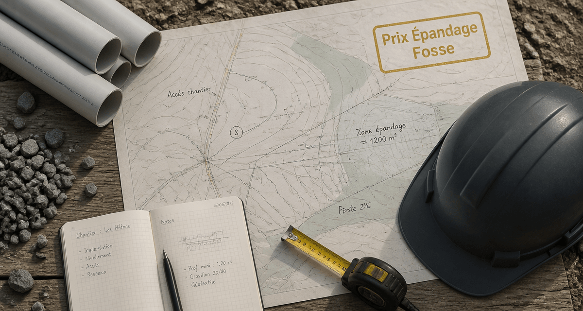 prix épandage fosse septique plan chantier