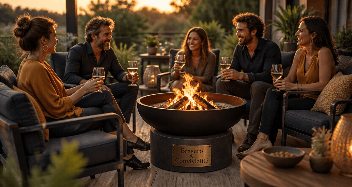 qu est ce qu un brasero fonte sur terrasse moderne