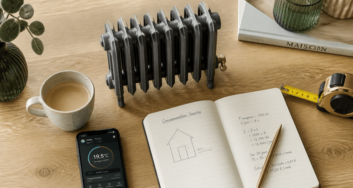radiateur à inertie consommation carnet schéma