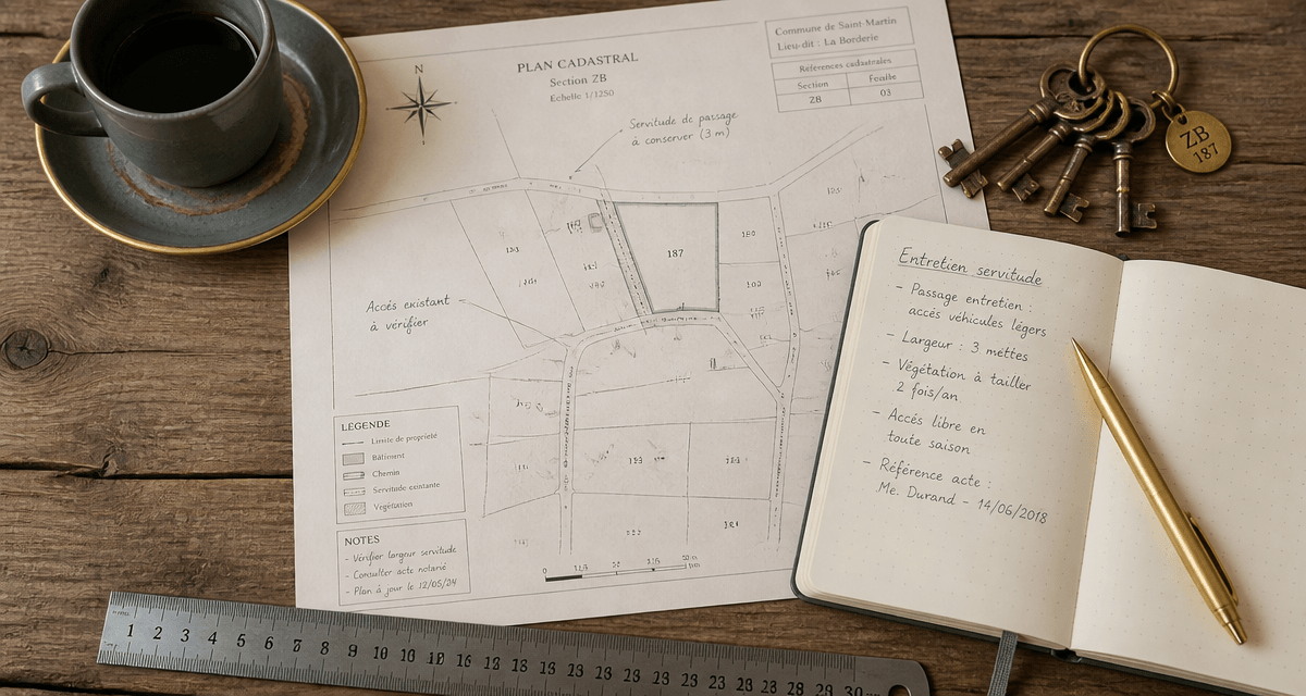 servitude de passage entretien plan cadastral et clés