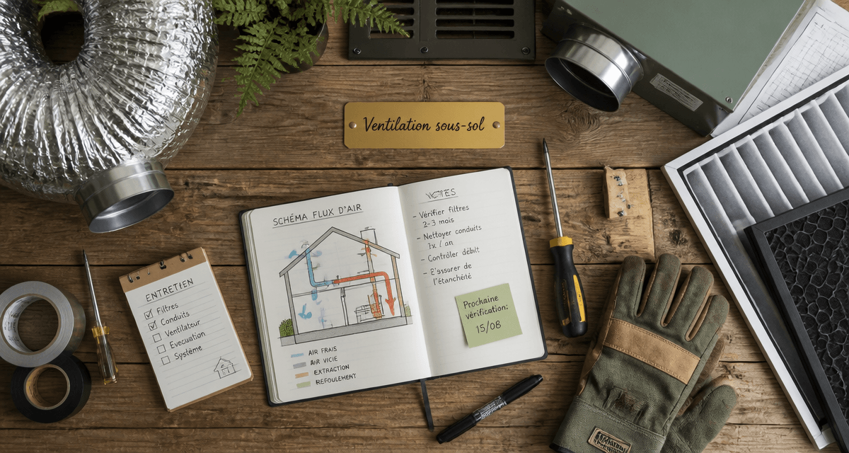 ventilation mecanique sous sol outils schema