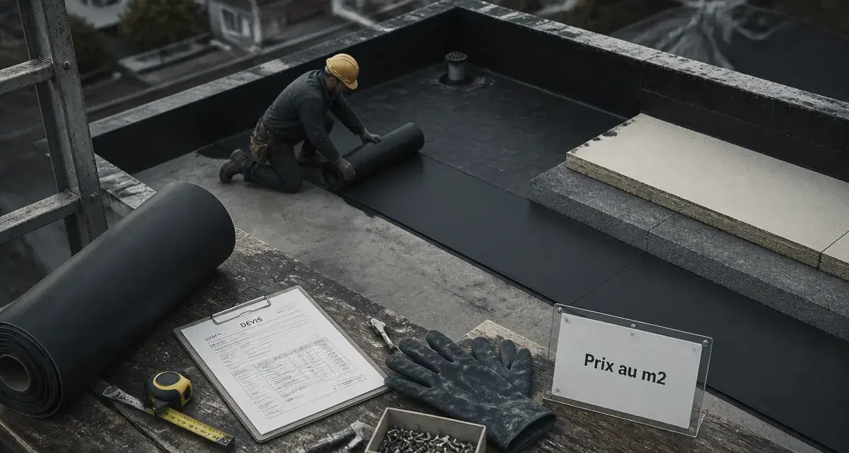 Étanchéité toit terrasse prix au m2 : artisan sur toit terrasse EPDM