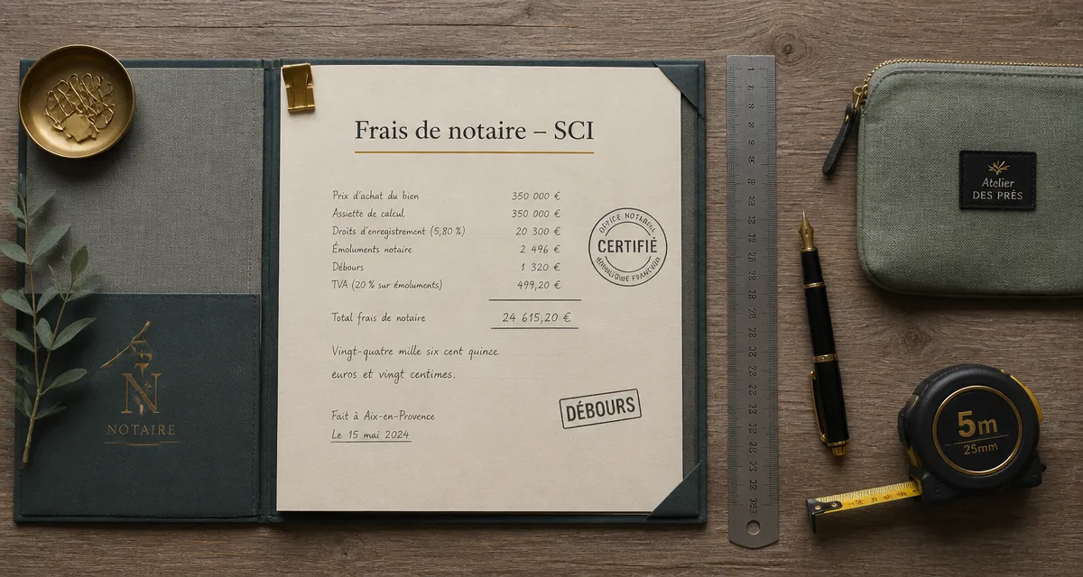 Frais de notaire pour une SCI : barème, calcul et débourss