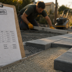 Pose pavé prix m2, allée en pavés en chantier