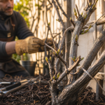 Quand et comment tailler les rosiers grimpants : jardinier taille sur treillage