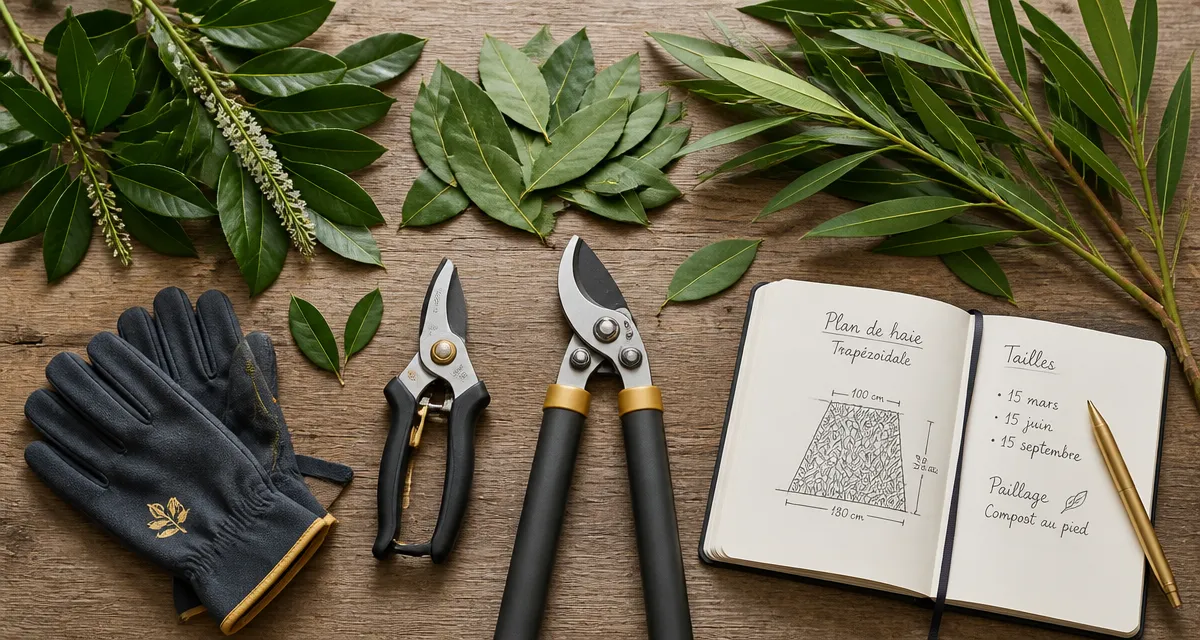 quand tailler laurier outils feuilles haie
