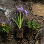 que planter en juillet août fleurs sur plan de travail de jardinage