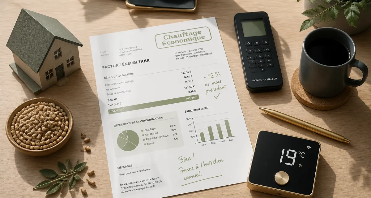quel est le chauffage le moins cher facture maison thermostat