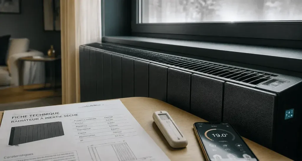 Radiateur à inertie comparatif, puissance et technologie sous fenêtre