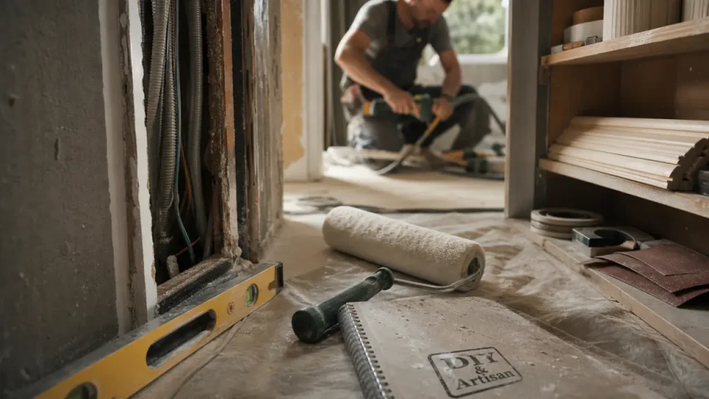 artisan-renovation conseils travaux diy : cloison chantier DIY et artisan, sans malfaçon
