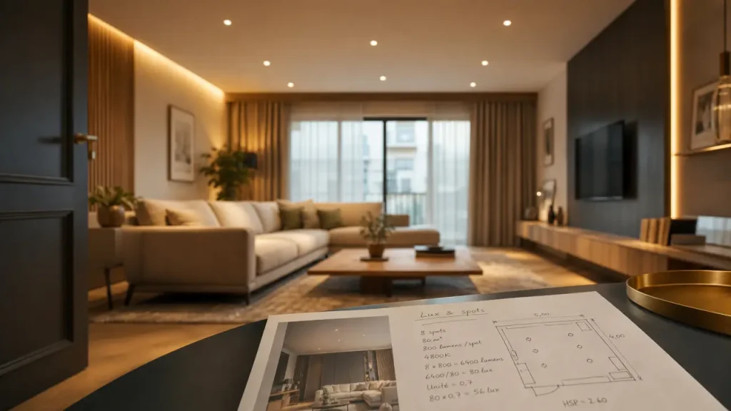 Combien de spot par m2 : 8 spots LED encastrés au plafond