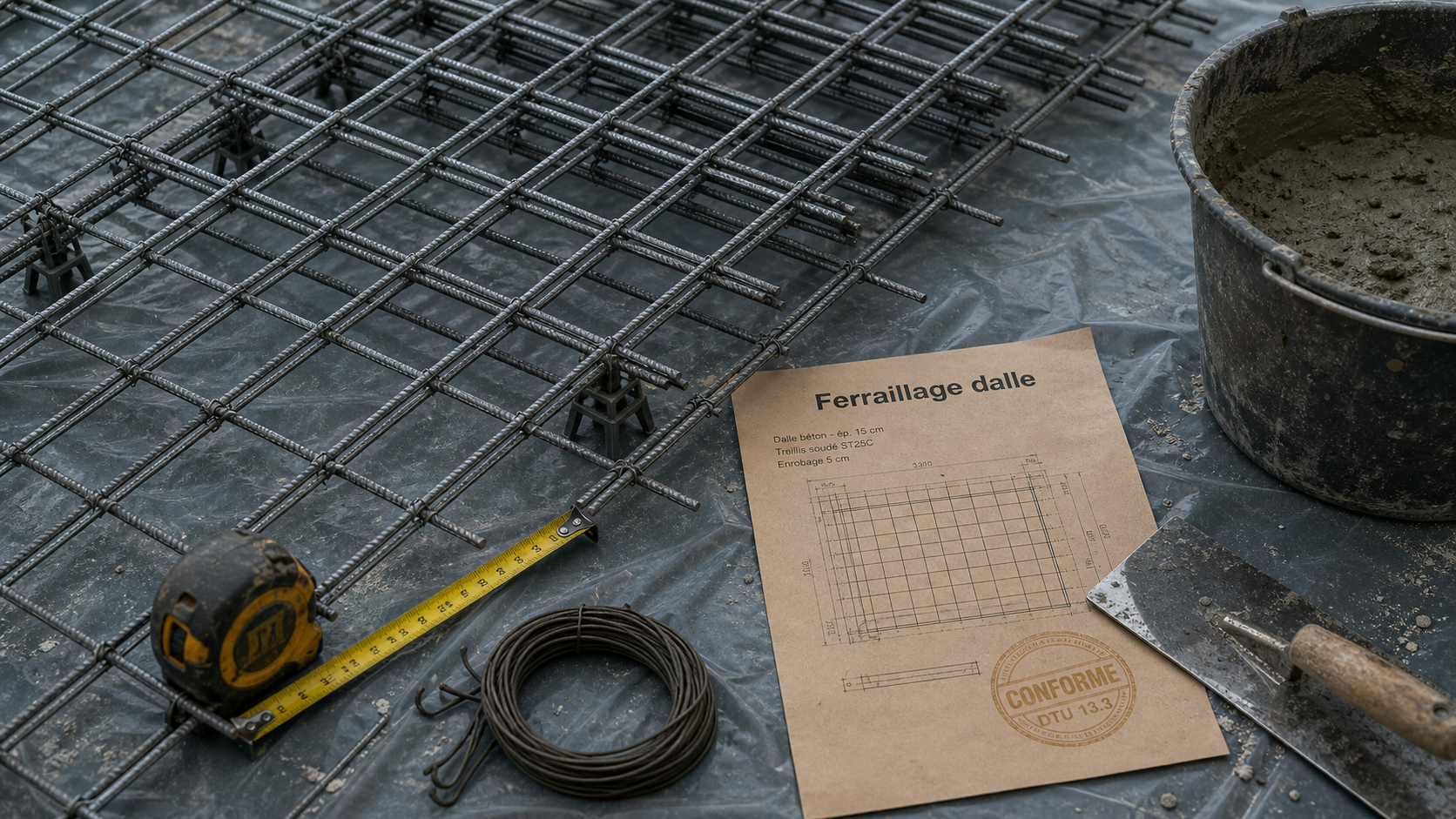 Dalle beton ferraillage : treillis soudé pour dalle