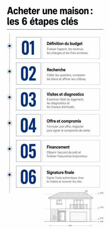 Infographie des étapes d'achat d'une maison