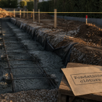 Fondation mur de cloture : tranchée de semelle filante