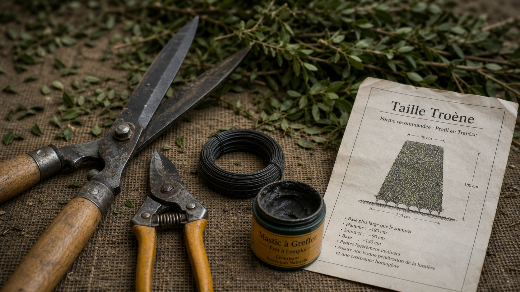 Quand tailler troene : haie dense et outils de taille