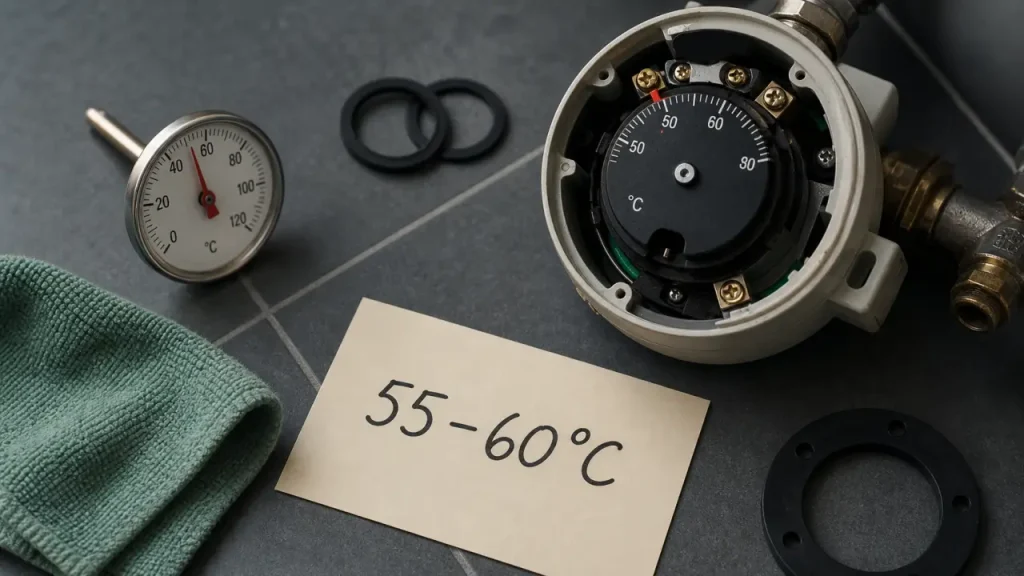 Réglage ballon eau chaude 55–60°C pour eau chaude sûre