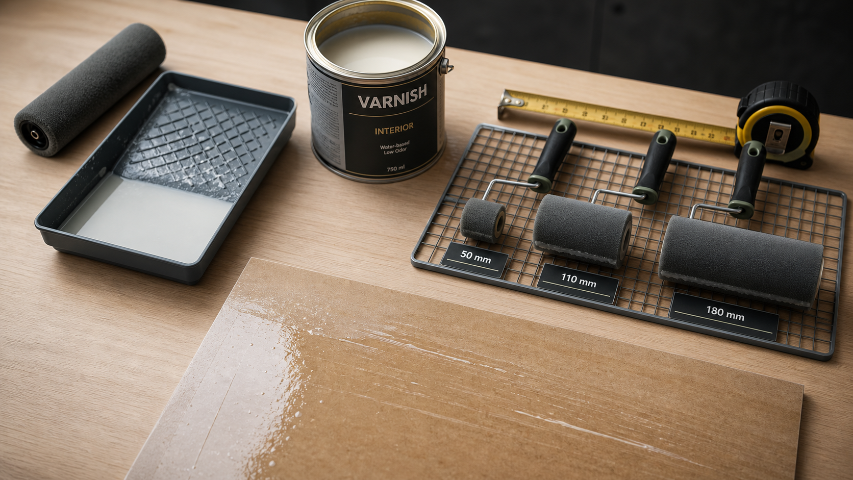 Rouleau en mousse pour quelle peinture : application sur MDF, pot de vernis et bacs à peinture