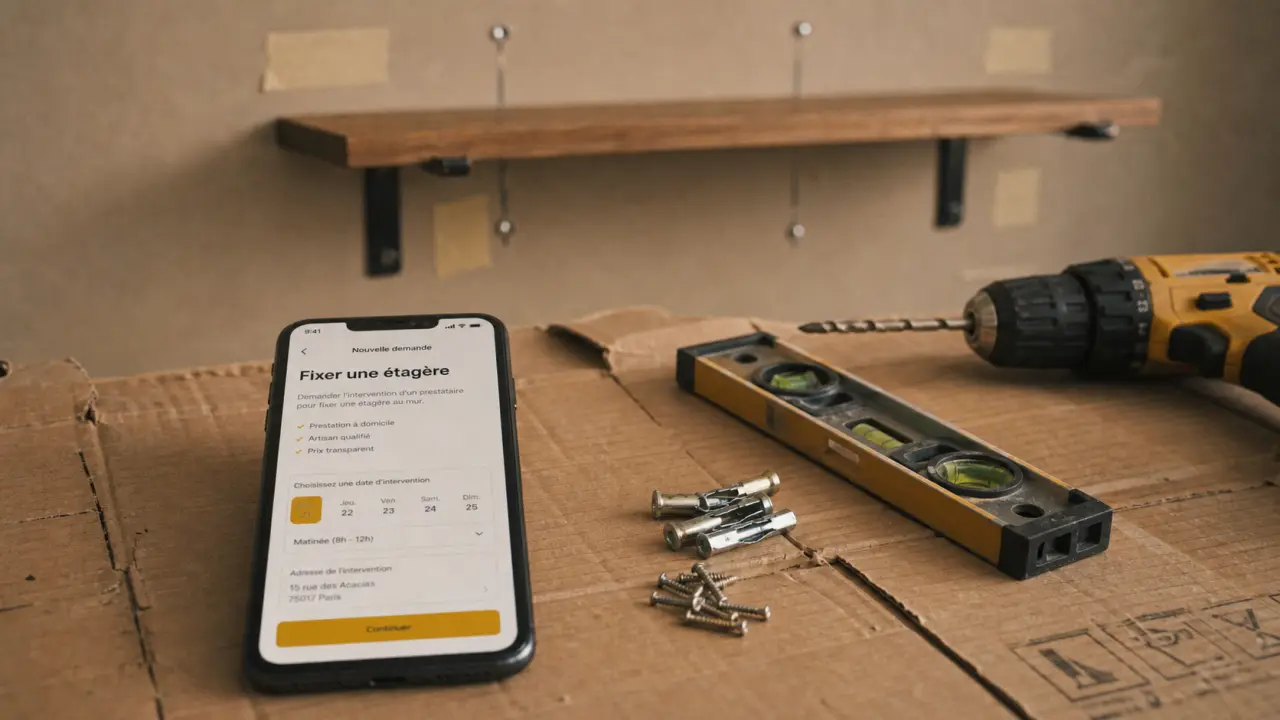 Site pour les bricoleurs : demande de fixer une étagère sur smartphone