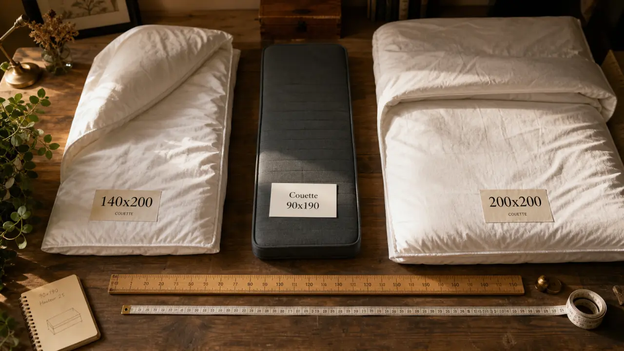 Taille de couette pour lit 90x190 : 140x200 et 200x200 comparées