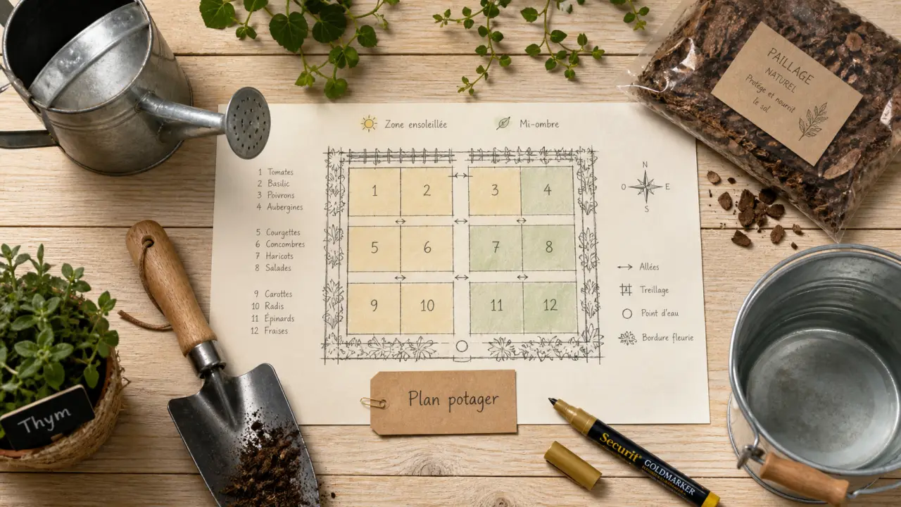 Comment organiser son potager : plan simple avec 6 heures de soleil