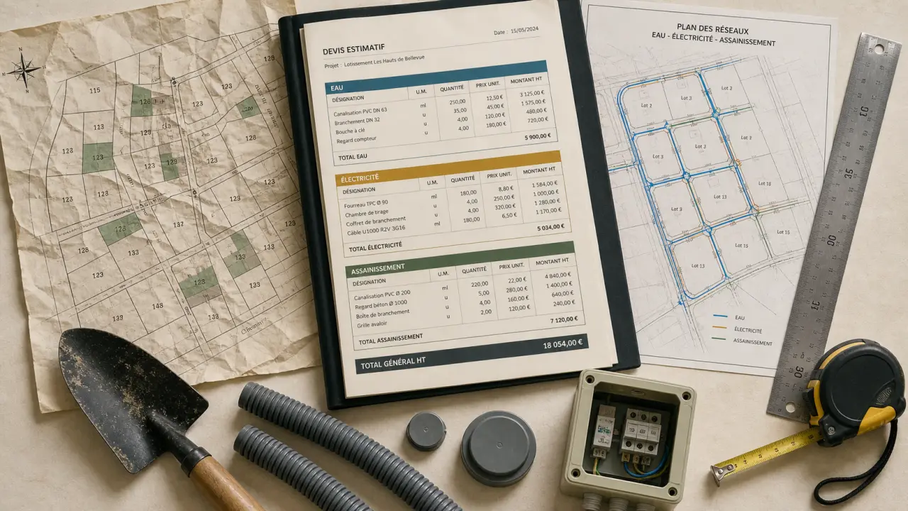 Cout terrain viabilisé : taxes et raccordements pour un terrain de 30 mètres