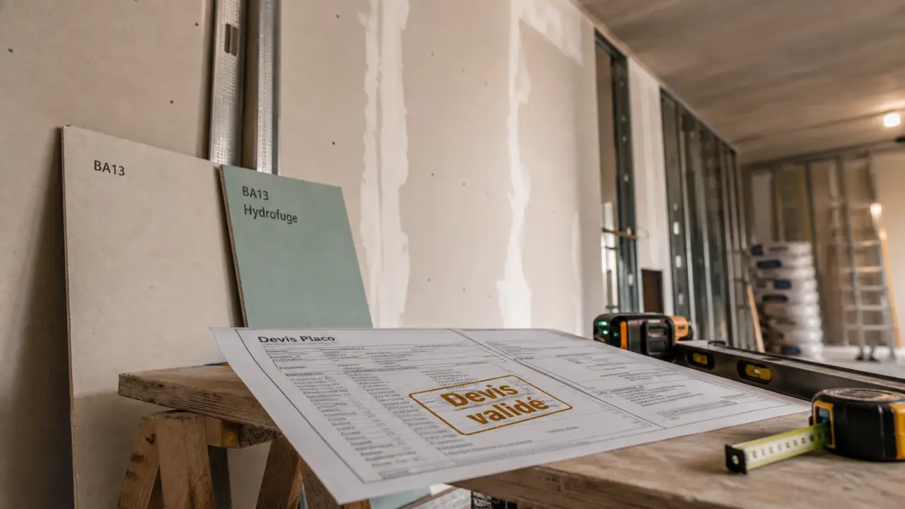 Devis placo sur chantier intérieur : 20 à 60 €/m²