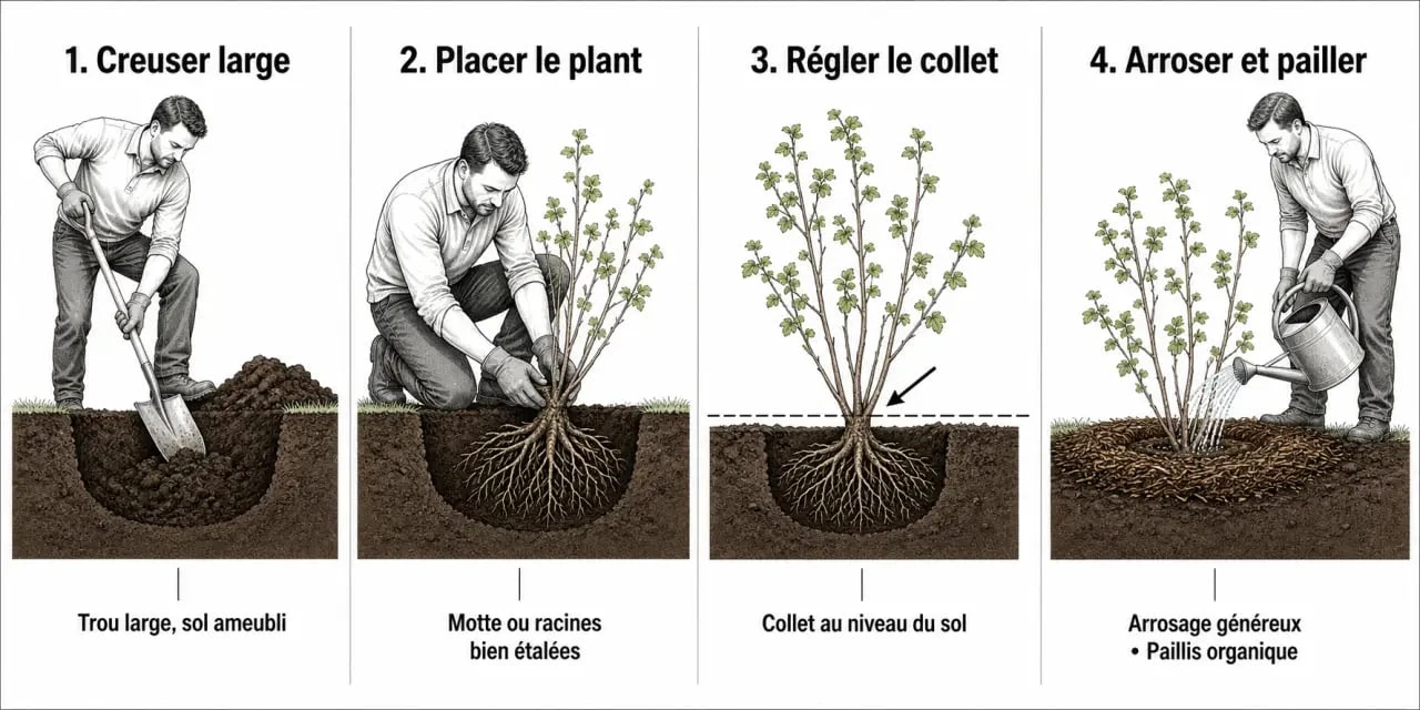 Planter groseiller : étapes de plantation d’un groseillier au jardin